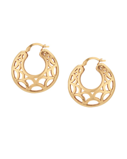 Carlton London Gold Plated Crescent Hoop Earring For Women
