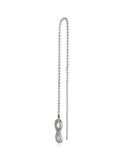 Carlton London Rhodium Plated Cz Drop Earring With Dangling Infinity For Women