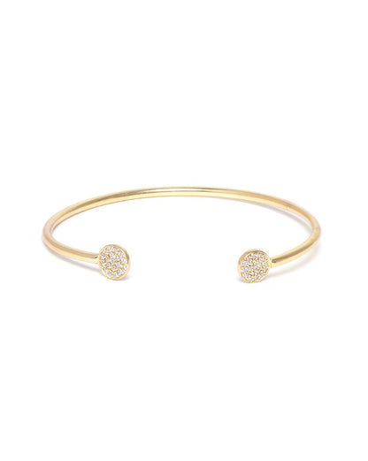 Carlton London-Gold Plated Cz-Studded Cuff Bracelet For Women