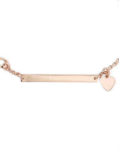 Carlton London Rose Gold Plated With Heart Charm Bracelet