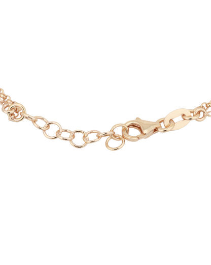 Carlton London Rose Gold Plated Cz Dual Strand Bracelet For Women