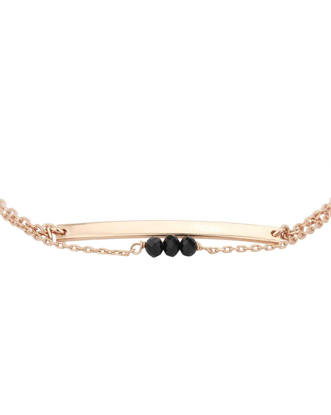 Carlton London Gold Plated With Glass Bead Dual Strand Bracelet