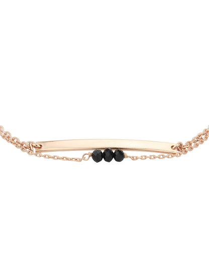 Carlton London Gold Plated With Glass Bead Dual Strand Bracelet
