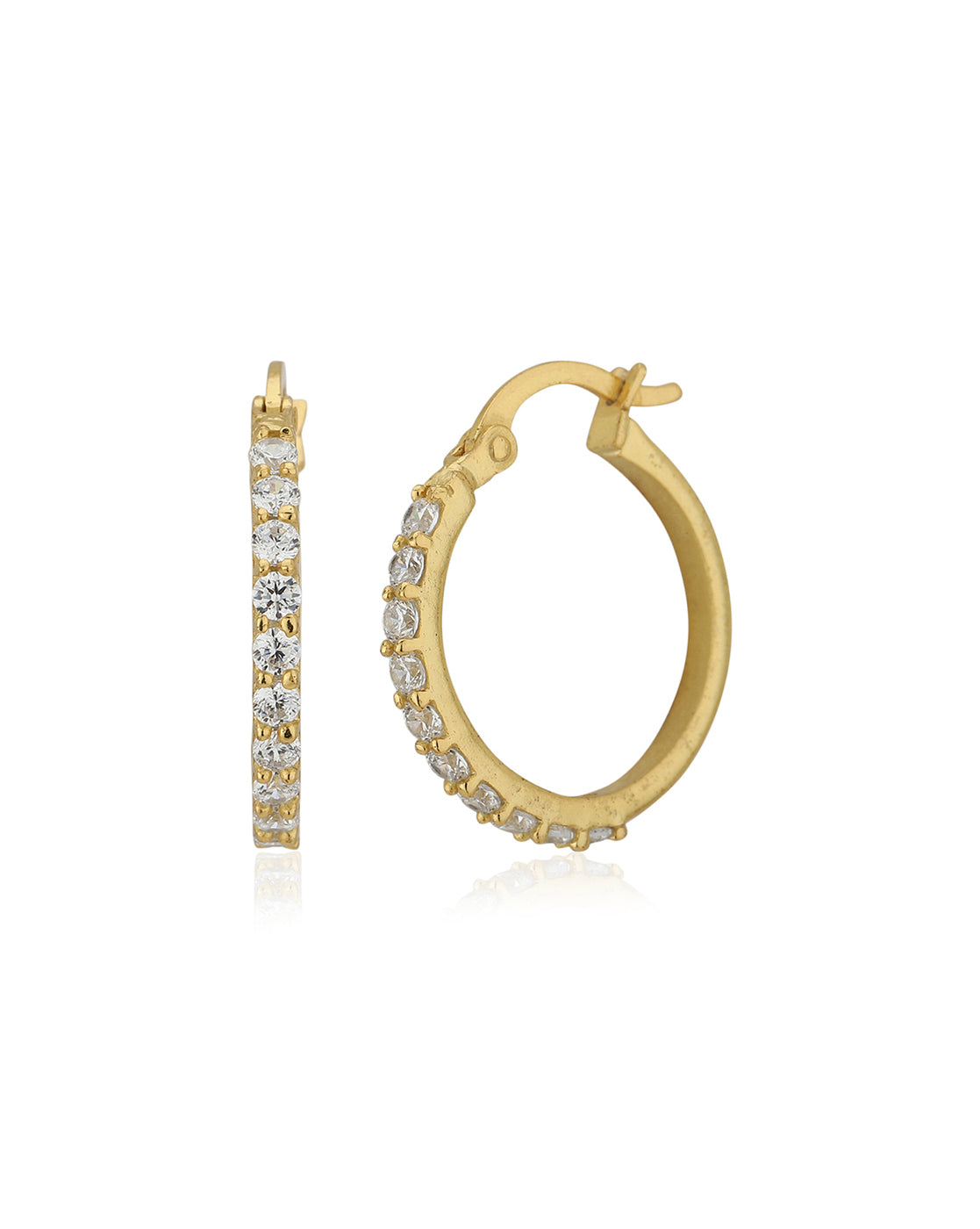 Carlton London Gold Plated Cz Circular Hoop Earring For Women