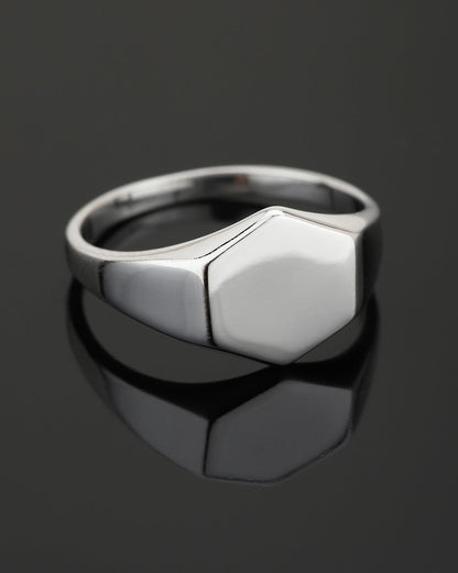 Carlton London Rhodium Plated Silver Toned Finger Ring For Men