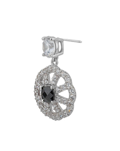 Carlton London Rhodium Plated Cz Drop Earring For Women