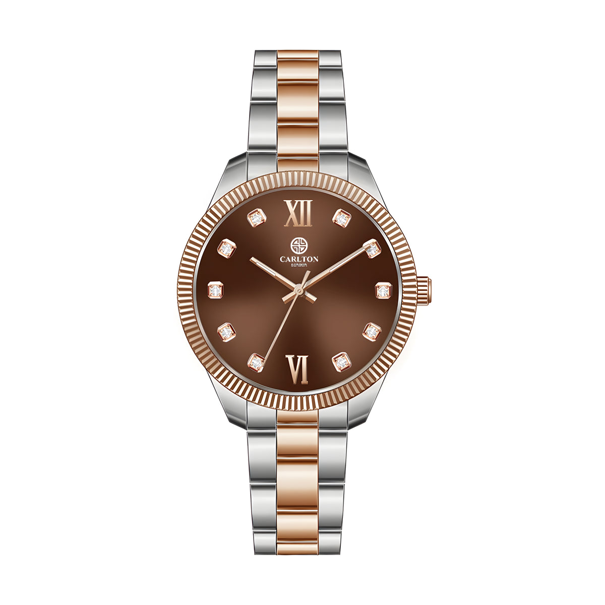 Carlton London Women Rose Gold/Brown Stainless Steel Harper Analog Watch  - CLBRTBRN