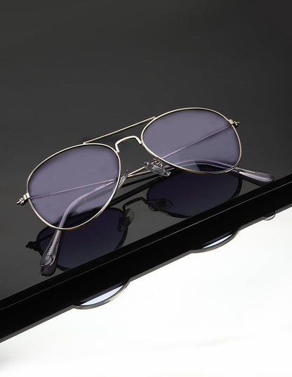 Carlton London Purple Lens &amp; Gold-Toned Aviator Sunglasses For Boy