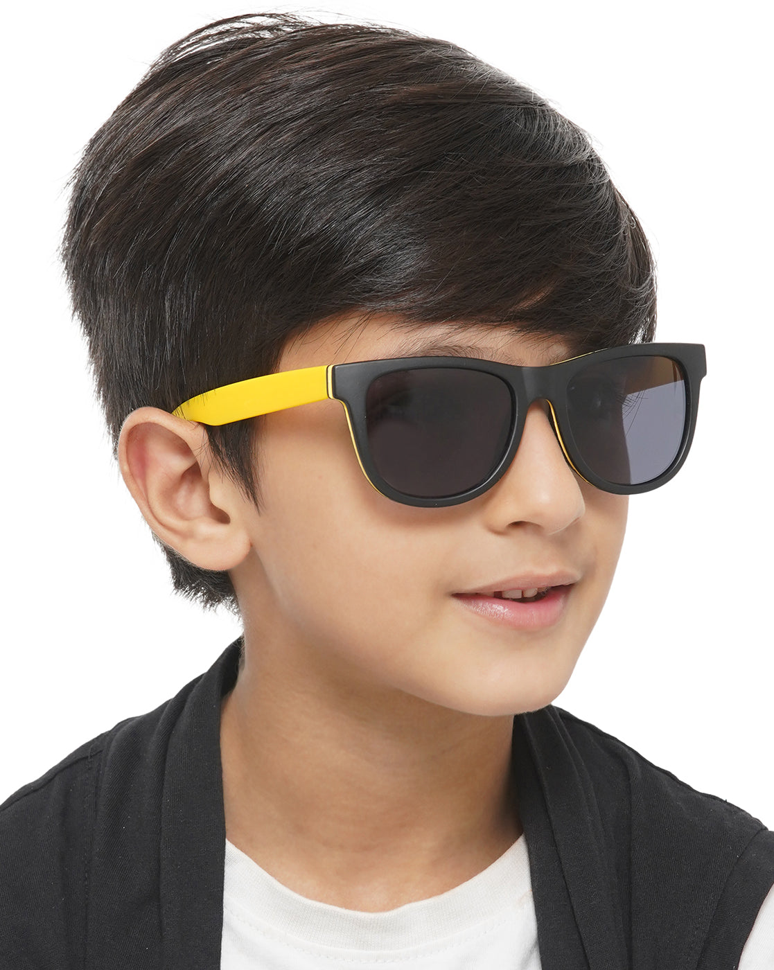 Carlton London Black Lens &amp; Yellow Wayfarer Sunglasses For Boy