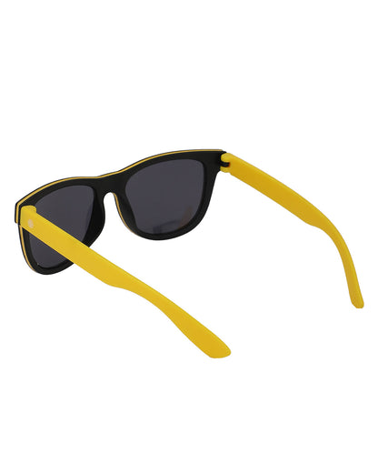 Carlton London Black Lens &amp; Yellow Wayfarer Sunglasses For Boy