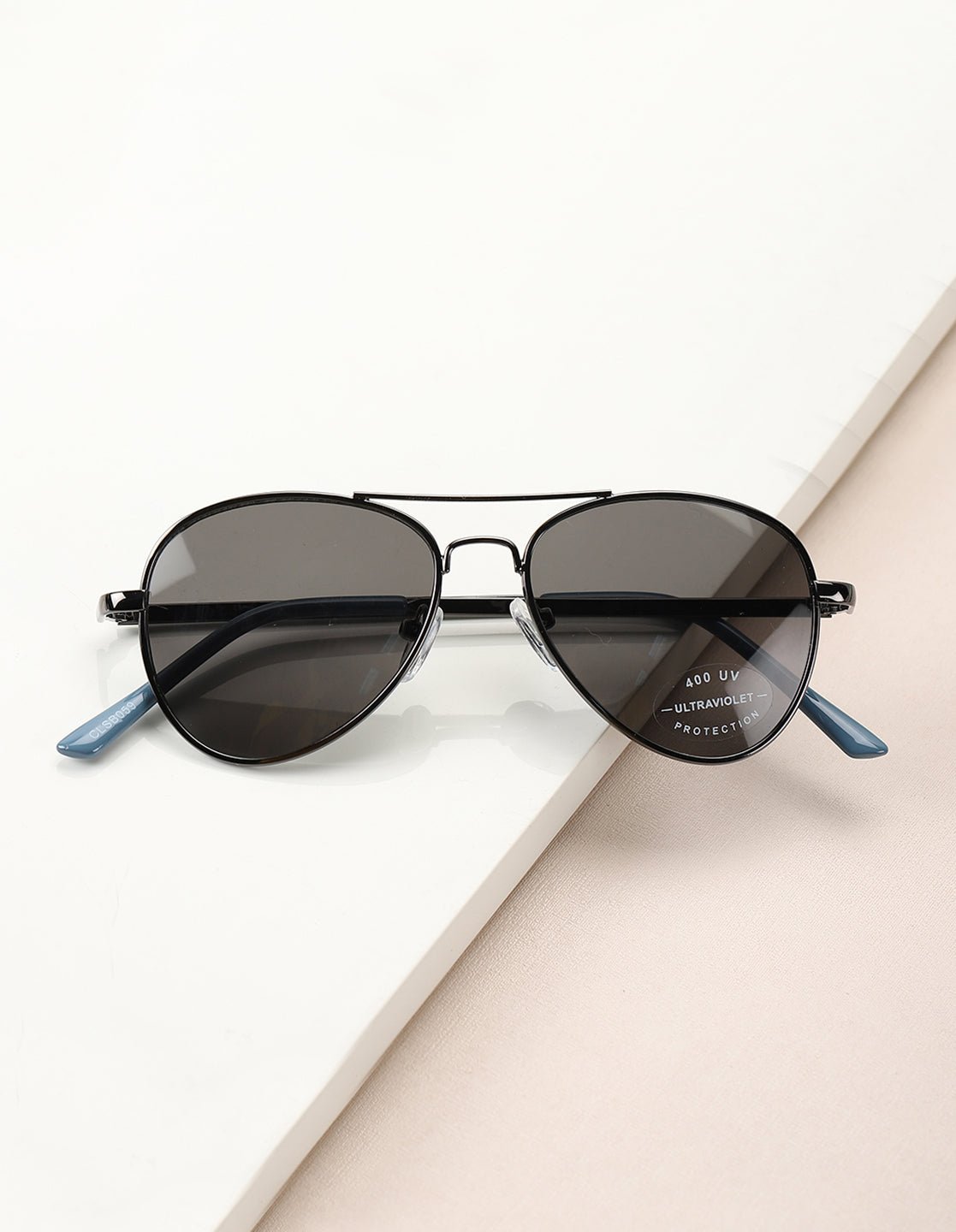 Carlton London Black Lens &amp; Gunmetal-Toned Aviator Sunglasses With Uv Protected Lens For Boy