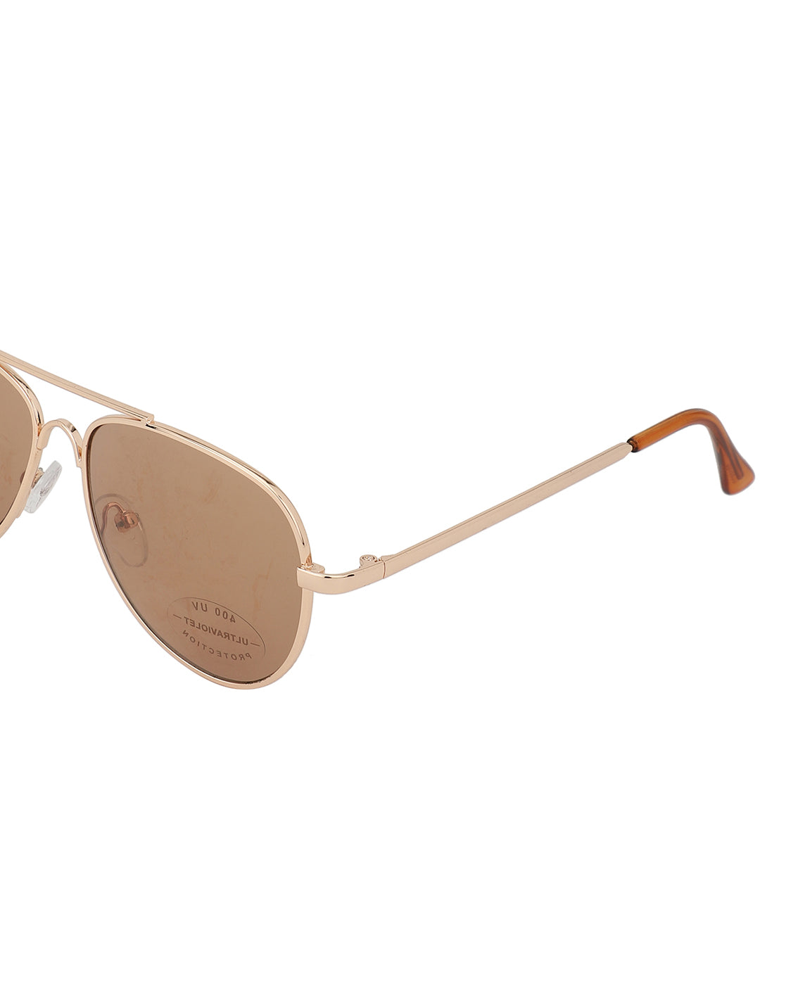 Carlton London Brown Lens &amp; Gold-Toned Aviator Sunglasses With Uv Protected Lens For Boy