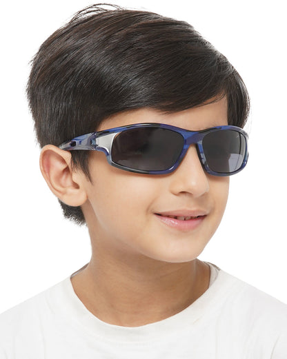 Carlton London Black Lens &amp; Blue Sports Sunglasses For Boy