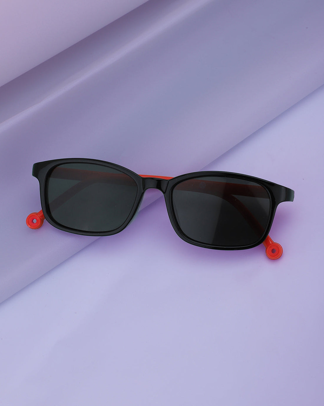 Black &amp; Red Toned with Polarised Lens Rectangle Sunglass for boy