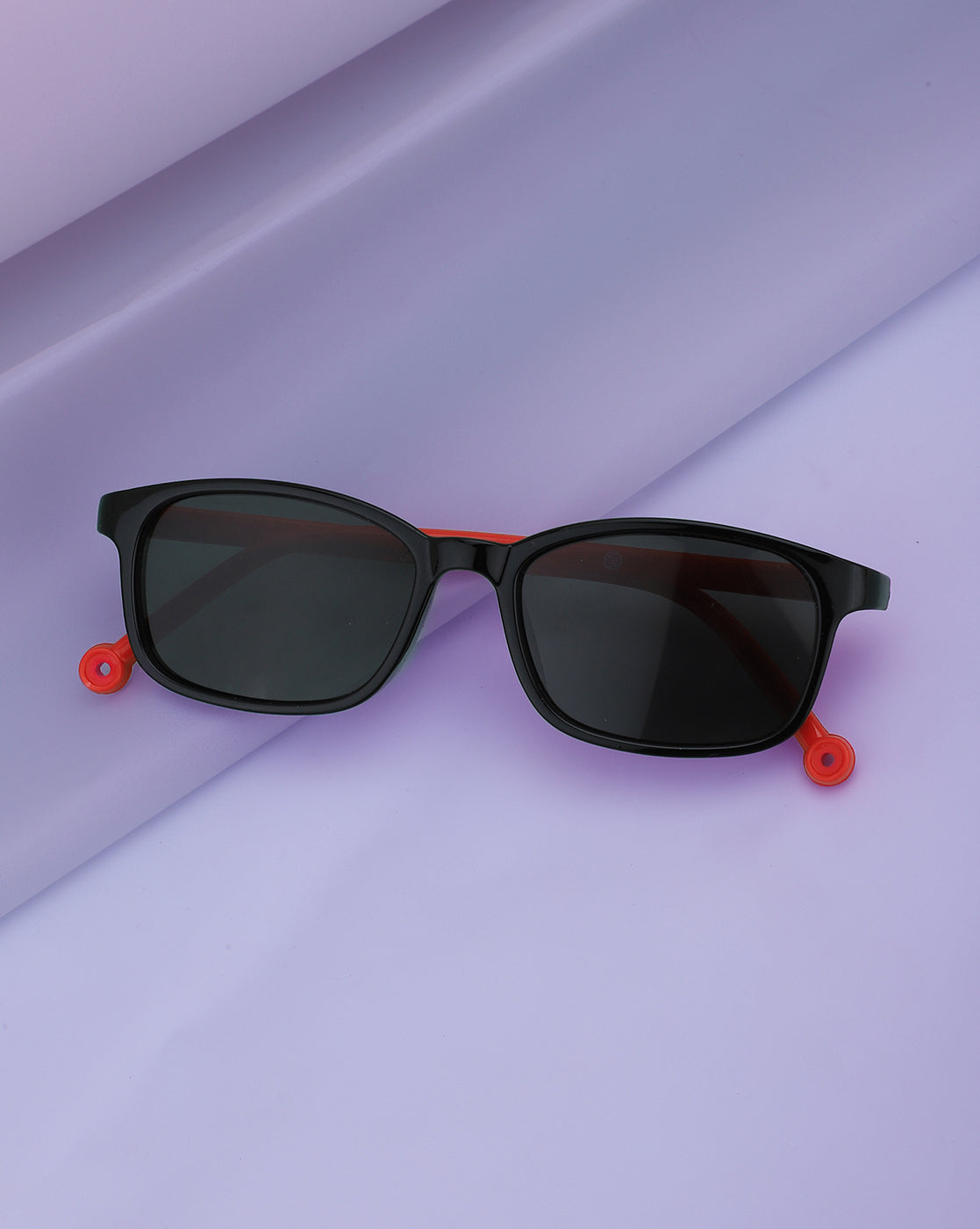 Black &amp; Red Toned with Polarised Lens Rectangle Sunglass for boy