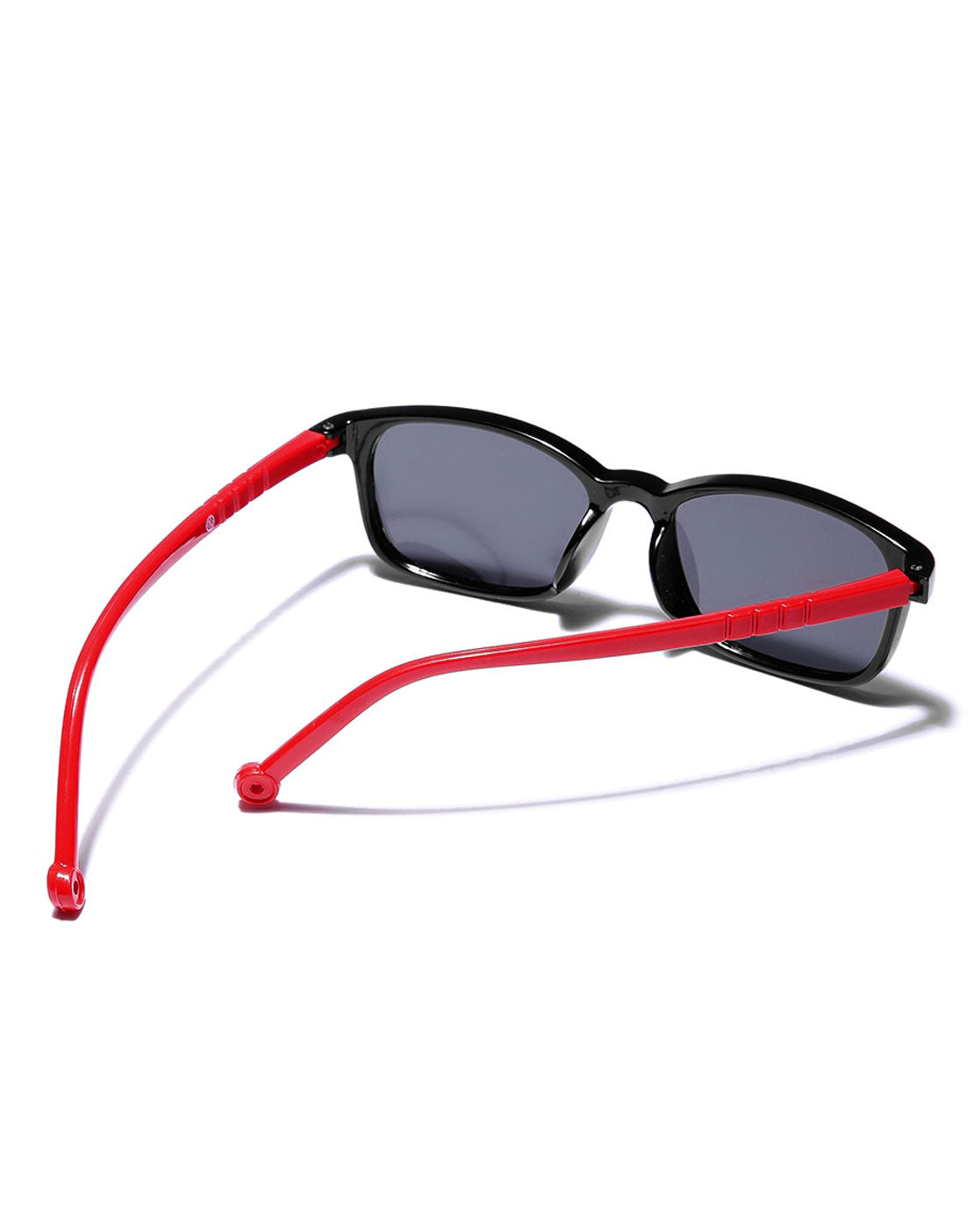 Black &amp; Red Toned with Polarised Lens Rectangle Sunglass for boy