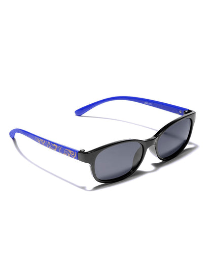 Black &amp; Blue Toned with Polarised Lens Rectangle Sunglass for boy