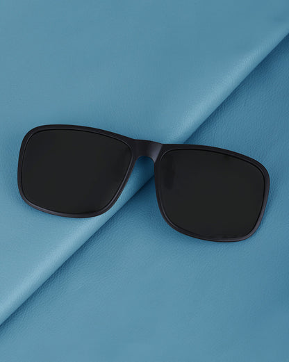 Black &amp; Green Toned Polarised Lens Sunglass Clip for unisex