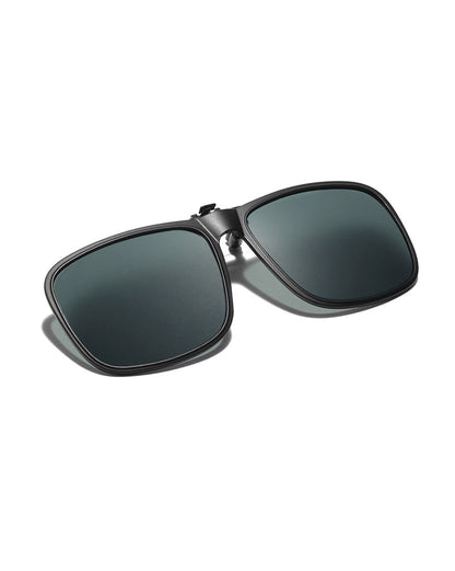 Black &amp; Green Toned Polarised Lens Sunglass Clip for unisex
