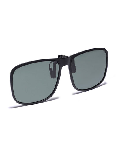 Black &amp; Green Toned Polarised Lens Sunglass Clip for unisex