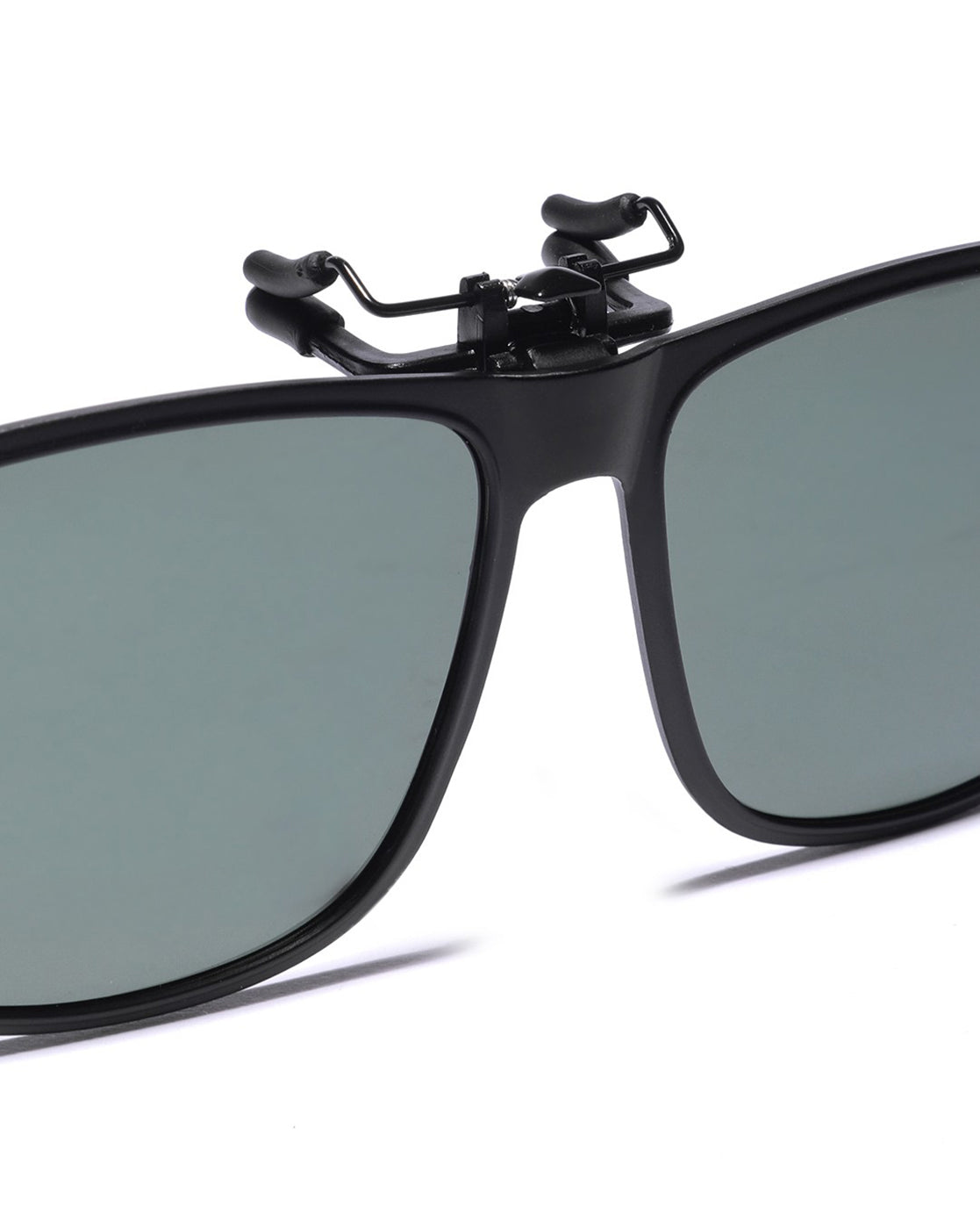 Black &amp; Green Toned Polarised Lens Sunglass Clip for unisex