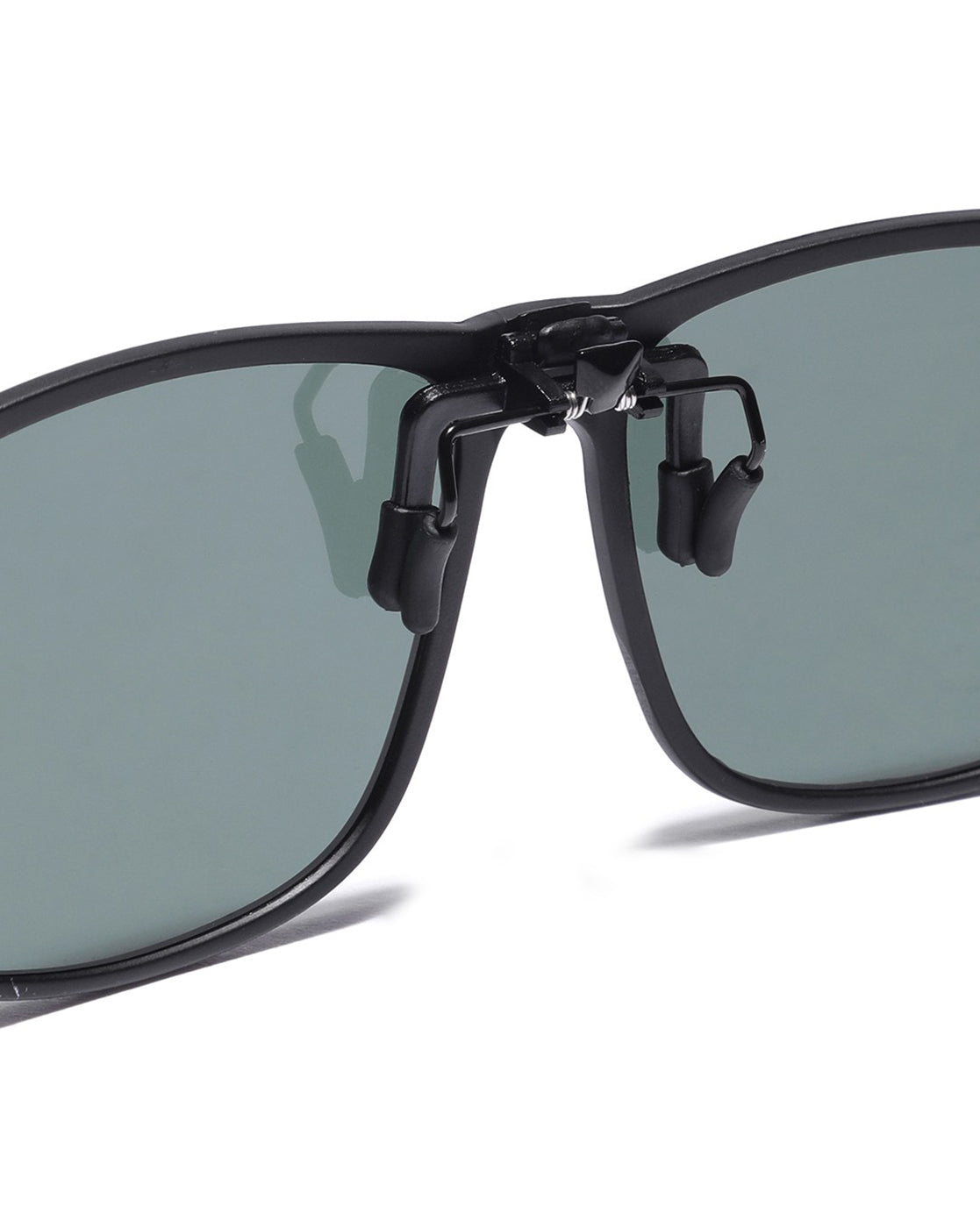 Black &amp; Green Toned Polarised Lens Sunglass Clip for unisex