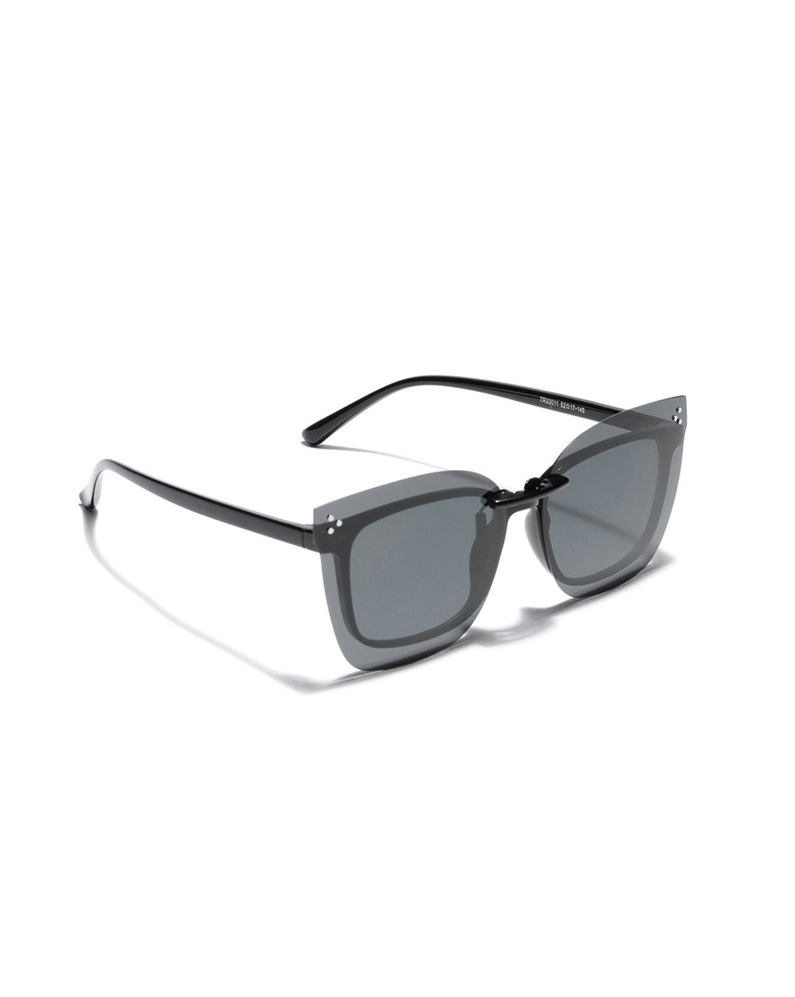 Black Toned Polarised Lens Cat Eye Sunglass Clip for women