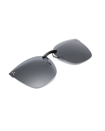 Black Toned Polarised Lens Cat Eye Sunglass Clip for women
