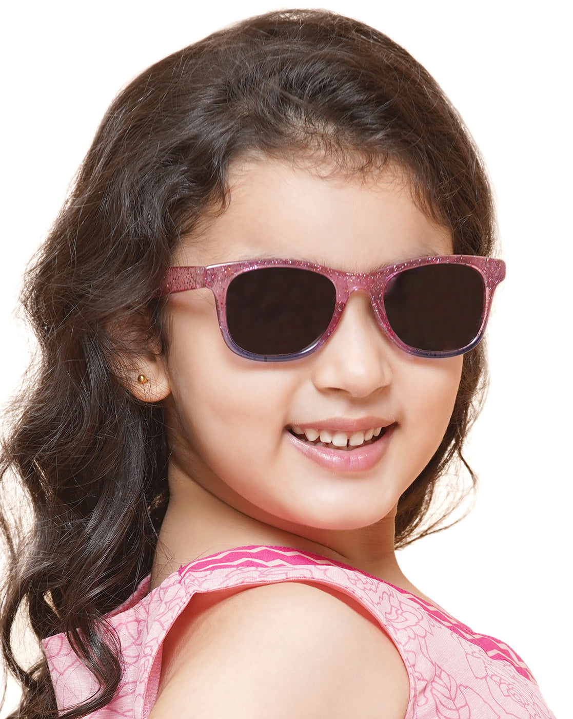 Carlton London Black Lens &amp; Pink Square Sunglasses For Girl