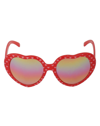 Carlton London Yellow &amp; Red Heart  Shape Sunglasses For Girl