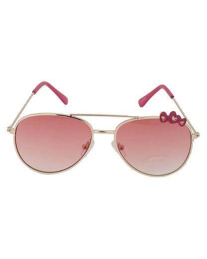 Carlton London Pink Lens &amp; Gold-Toned Aviator Sunglasses Uv Protected Lens For Girl