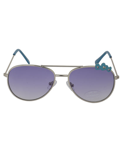 Carlton London Purple Lens &amp; Silver-Toned Aviator Sunglasses With Uv Protected Lens For Girl