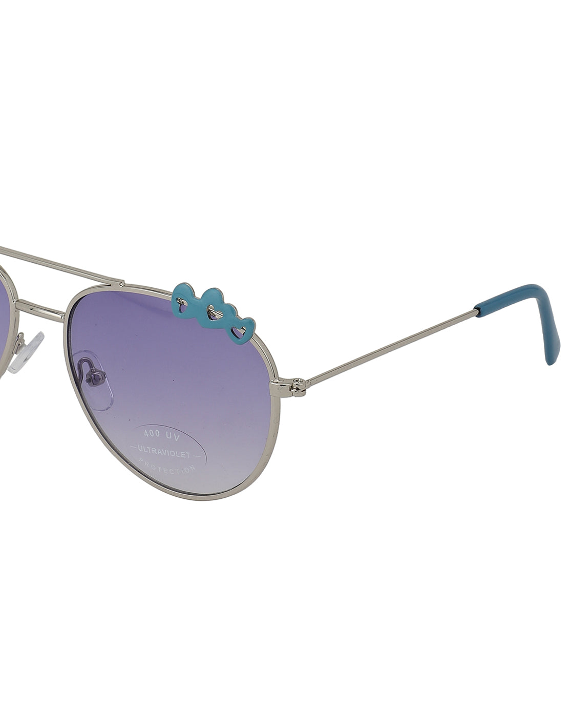 Carlton London Purple Lens &amp; Silver-Toned Aviator Sunglasses With Uv Protected Lens For Girl