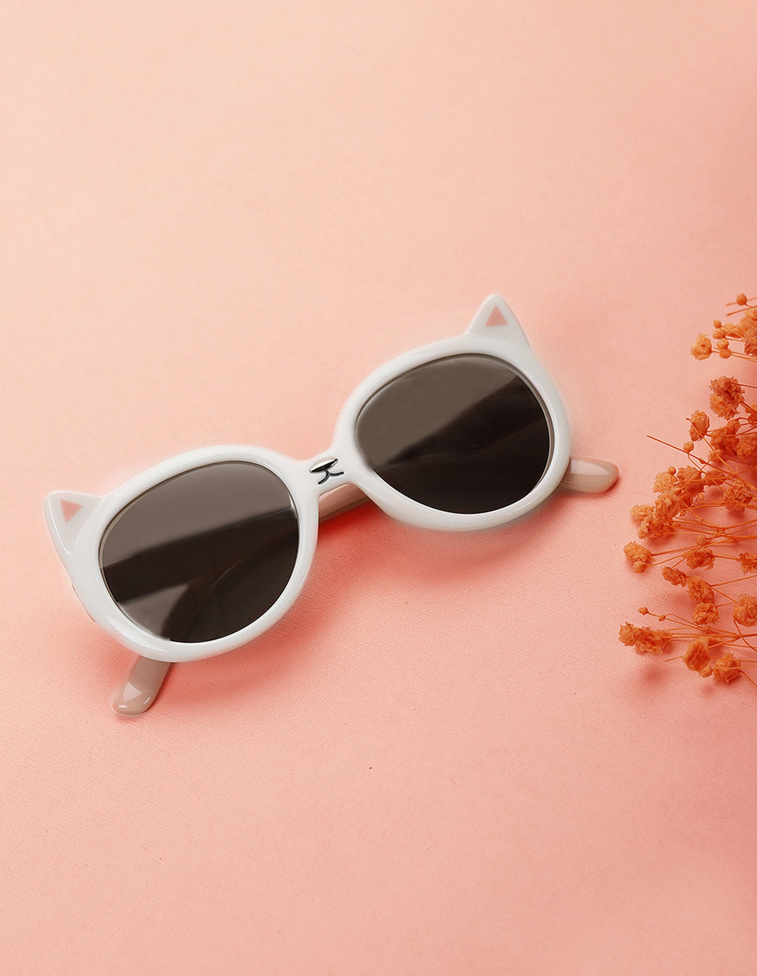 Carlton London Grey Lens &amp; White Cateye Sunglasses For Girl