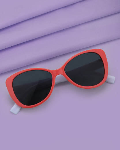 Pink &amp; White Toned UV Protected Lens Butterfly Sunglass for girl