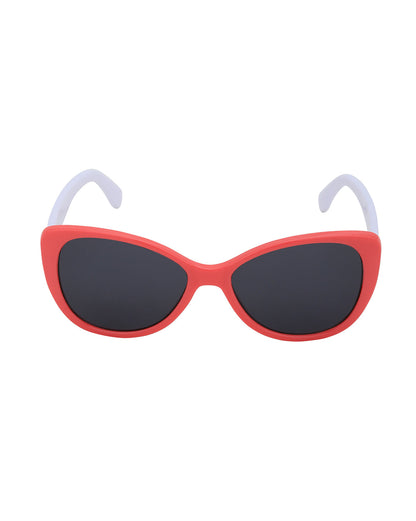 Pink &amp; White Toned UV Protected Lens Butterfly Sunglass for girl