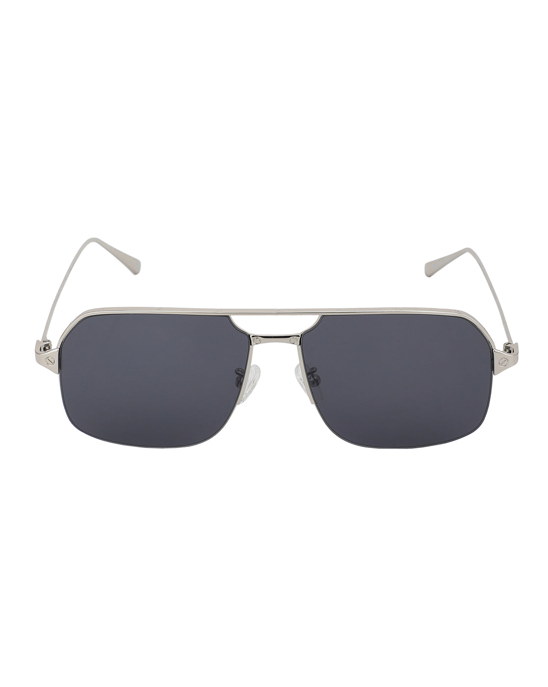 Premium Silver with Black Toned &amp; UV Protected Lens Rectangle Sunglass for men