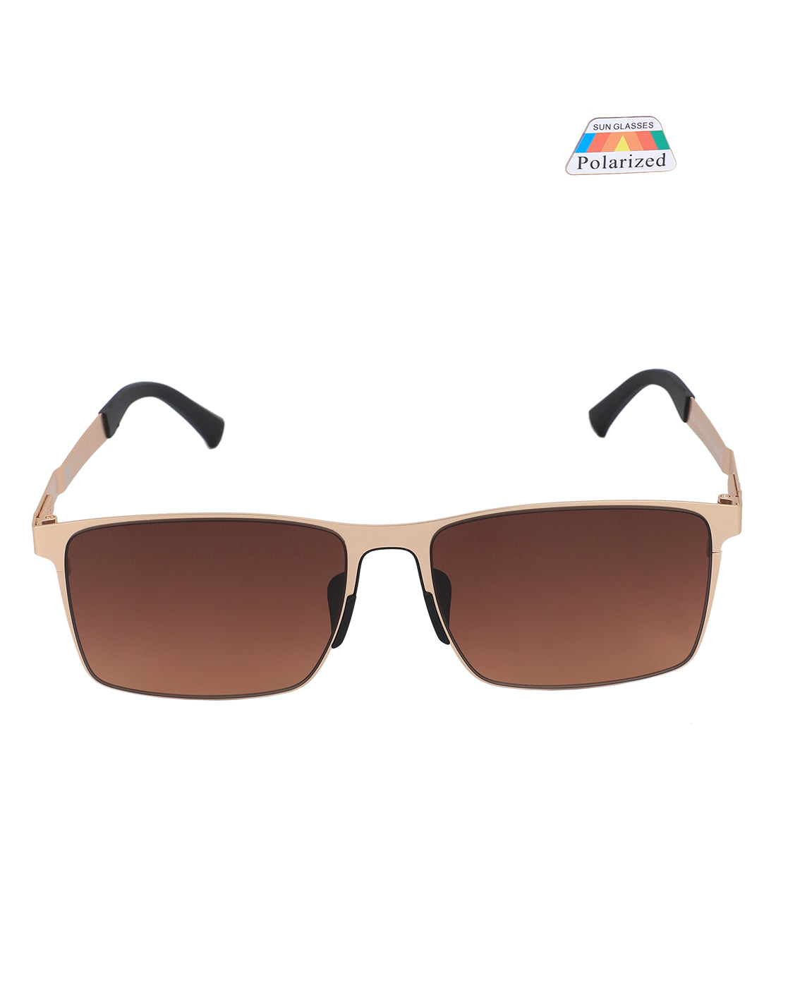 Premium Rose Gold with Brown &amp; Polarised Lens Square Sunglass for Unisex