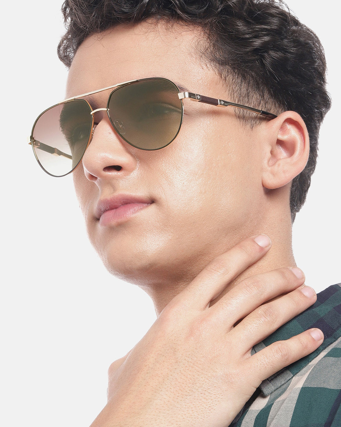 Premium Gold with Brown Toned &amp; Polarised Lens Aviator Sunglass for men