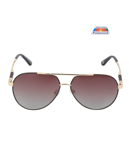 Premium Gold with Brown Toned &amp; Polarised Lens Aviator Sunglass for men
