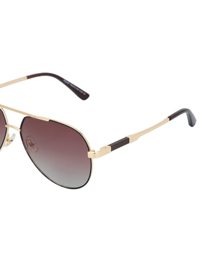 Premium Gold with Brown Toned &amp; Polarised Lens Aviator Sunglass for men