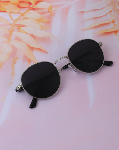 Premium Silver with Black Toned &amp; Polarised Lens Oval Sunglass for unisex
