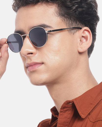 Premium Silver with Black Toned &amp; Polarised Lens Oval Sunglass for unisex