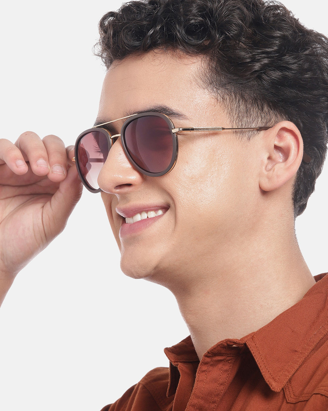 Premium Gold with Brown Toned &amp; Polarised Lens Aviator Sunglass for unisex