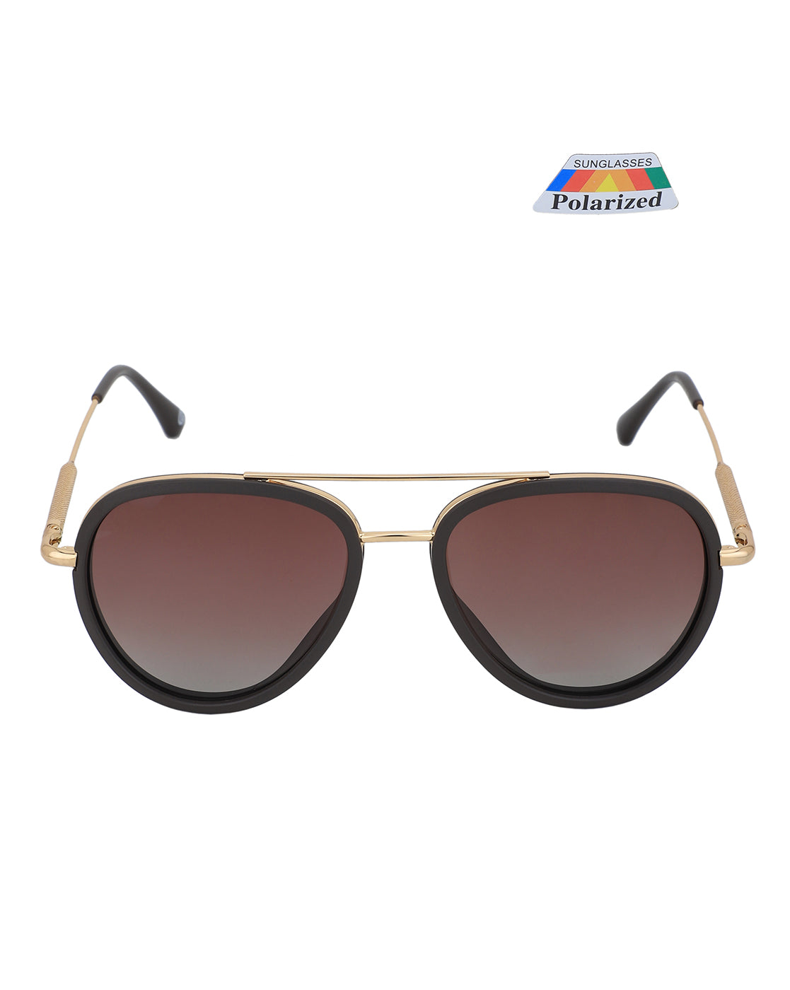 Premium Gold with Brown Toned &amp; Polarised Lens Aviator Sunglass for unisex
