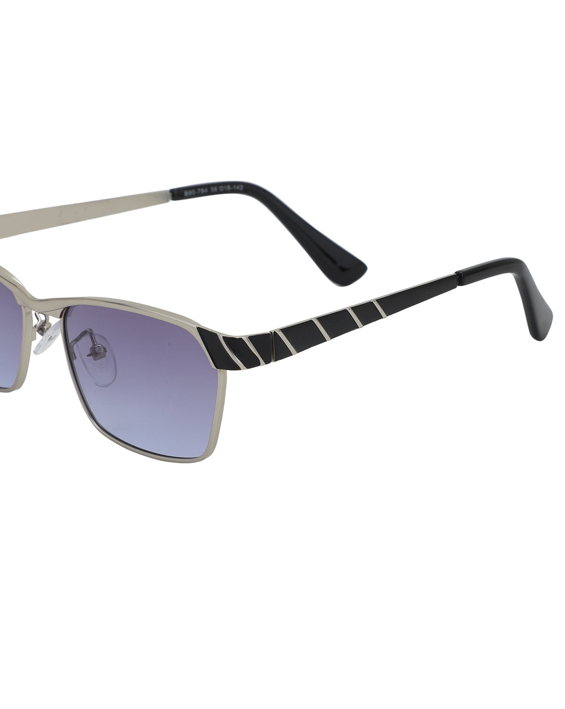 Silver &amp; Black Toned with UV Protected Rectangle Sunglass for men