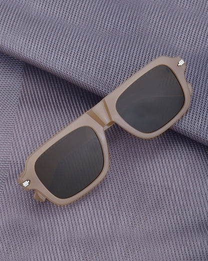Brown and Silver Toned UV Protected Lens Square Sunglass for men