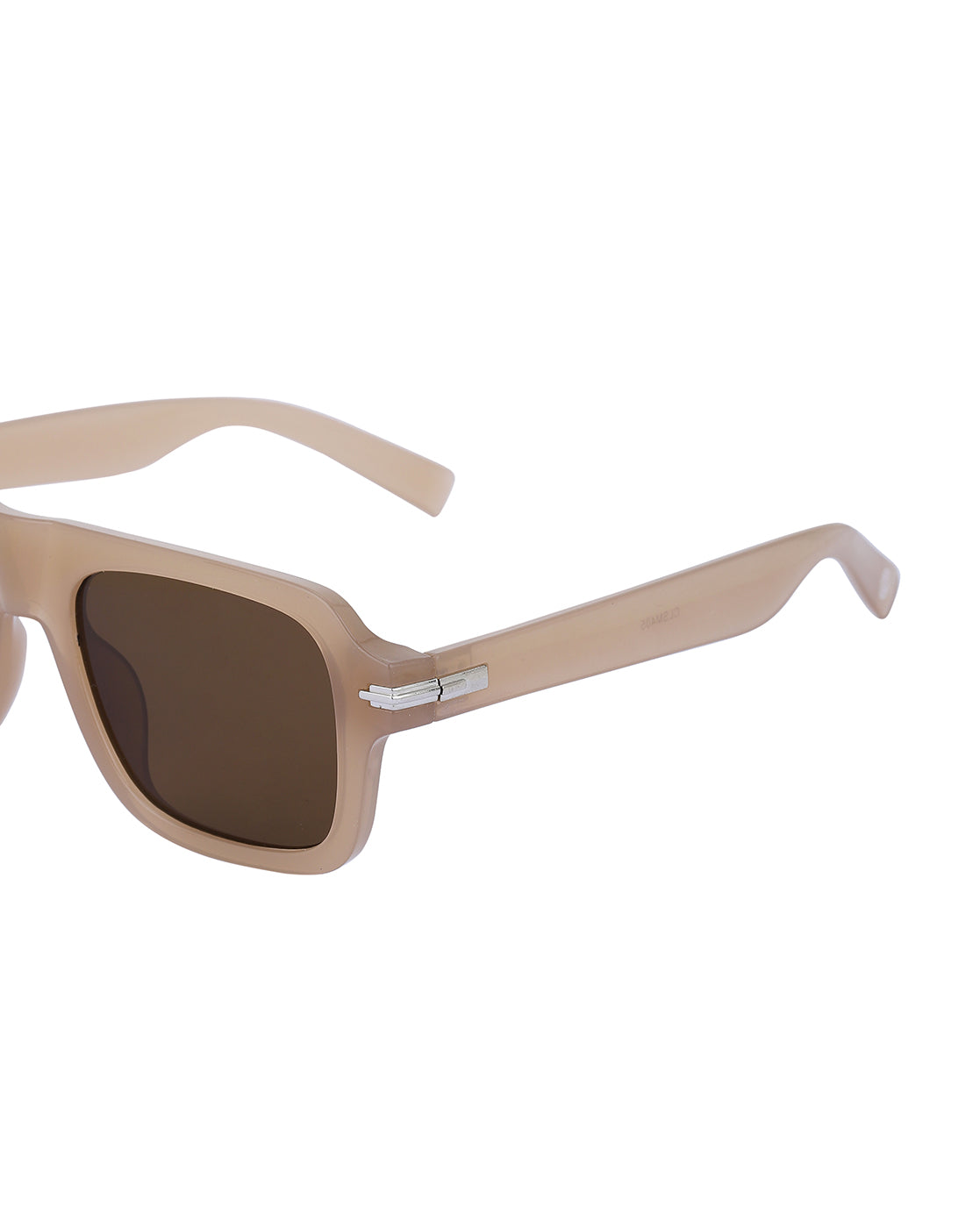 Brown and Silver Toned UV Protected Lens Square Sunglass for men