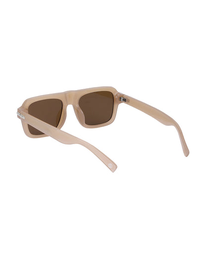 Brown and Silver Toned UV Protected Lens Square Sunglass for men