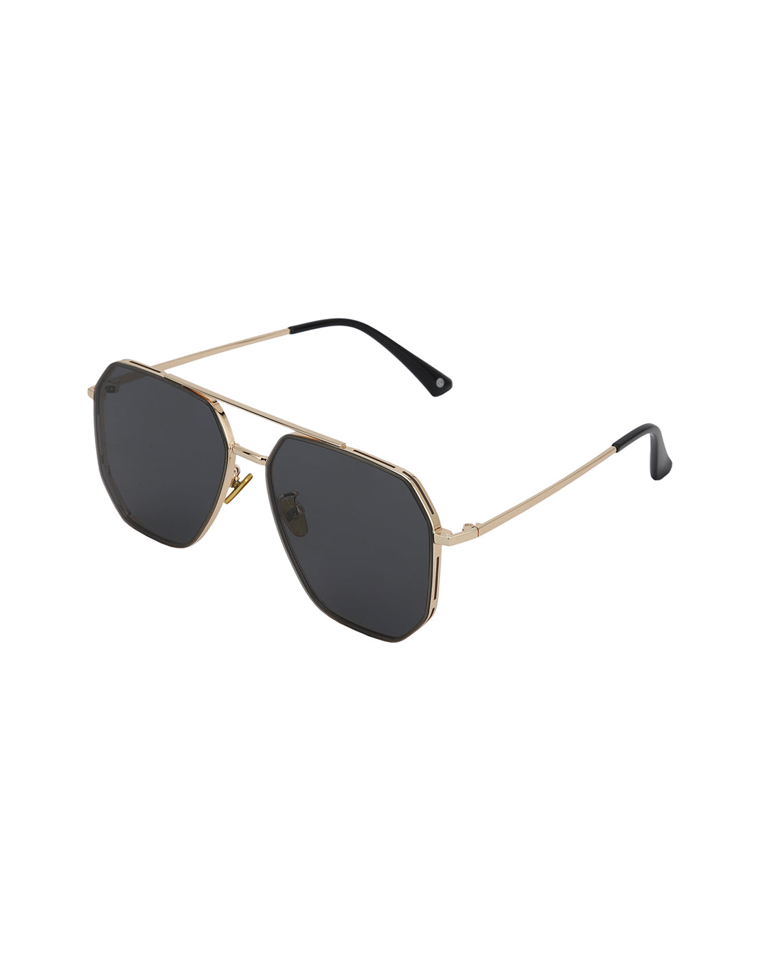 Rose Gold Toned with Black Polarised Lens Rectangle Sunglass for mens